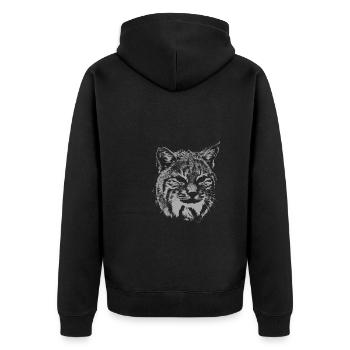 Luchs-Teufel - Unisex Premium Bio Zip Hoodie - Schwarz - Hinten - Nico (187cm)