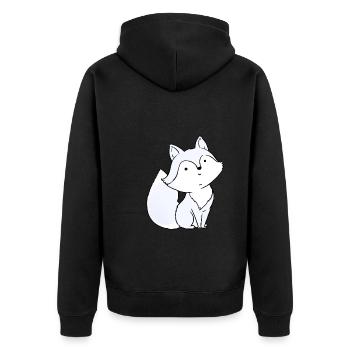 Arctic fox - Unisex Premium Organic Zip Hoodie - black - Back - Nico (187cm)