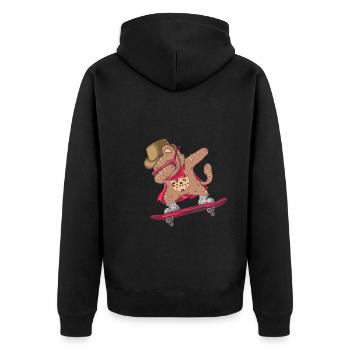 Skateboard Ocelot - Veste à capuche bio Premium Unisexe - noir - Dos - Nico (187cm)