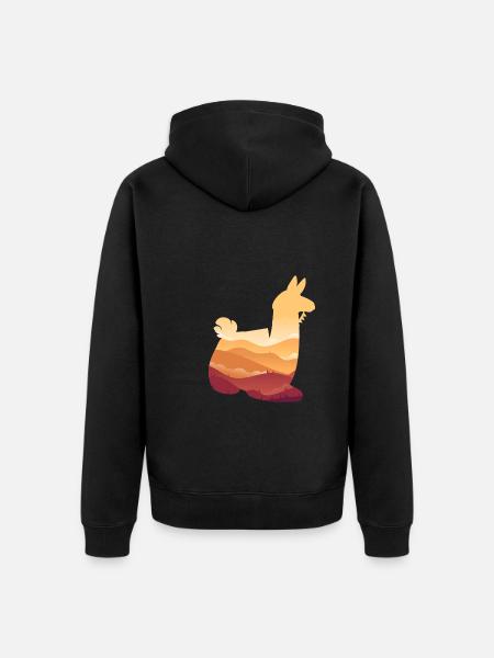 Lama - Veste à capuche bio Premium Unisexe - noir