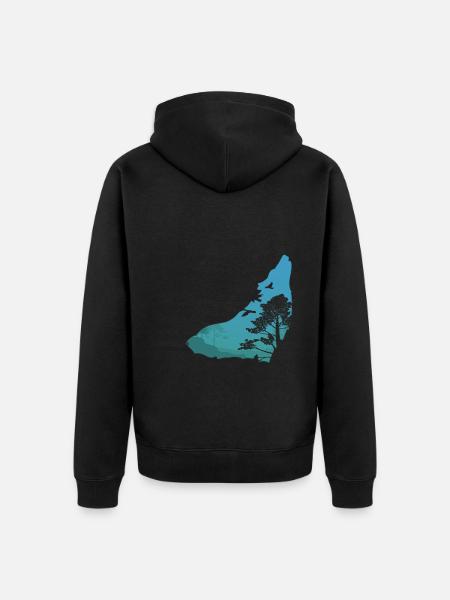Timber wolf - Unisex Premium Organic Zip Hoodie - black