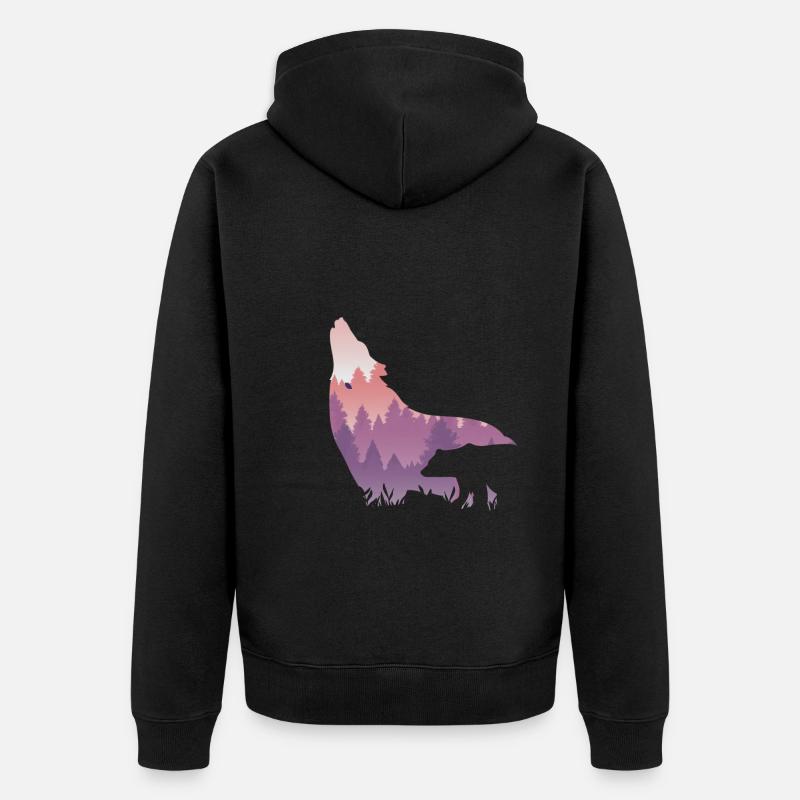 Loup - Veste à capuche bio Premium Unisexe - noir