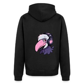 Schuhschnabel Gaming - Unisex Premium Bio Zip Hoodie - Schwarz - Hinten - Nico (187cm)