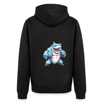 Bodybuilder Shark - Veste à capuche bio Premium Unisexe - noir - Dos - Nico (187cm)