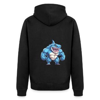Bodybuilder Shark - Veste à capuche bio Premium Unisexe - noir - Dos - Nico (187cm)
