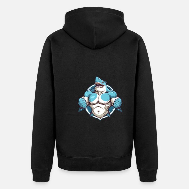 Bodybuilder Shark - Veste à capuche bio Premium Unisexe - noir