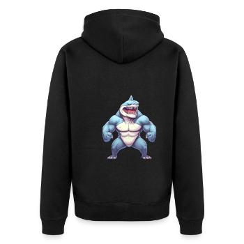 Bodybuilder Shark - Veste à capuche bio Premium Unisexe - noir - Dos - Nico (187cm)