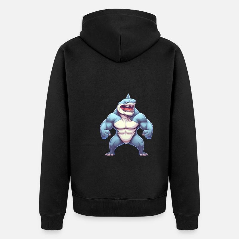 Bodybuilder Shark - Veste à capuche bio Premium Unisexe - noir