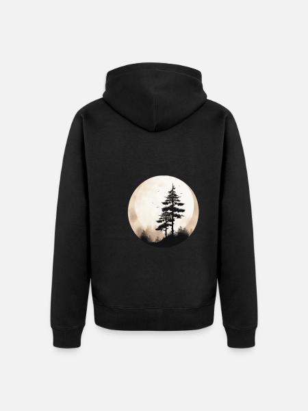 Pine tree - Unisex Premium Organic Zip Hoodie - black