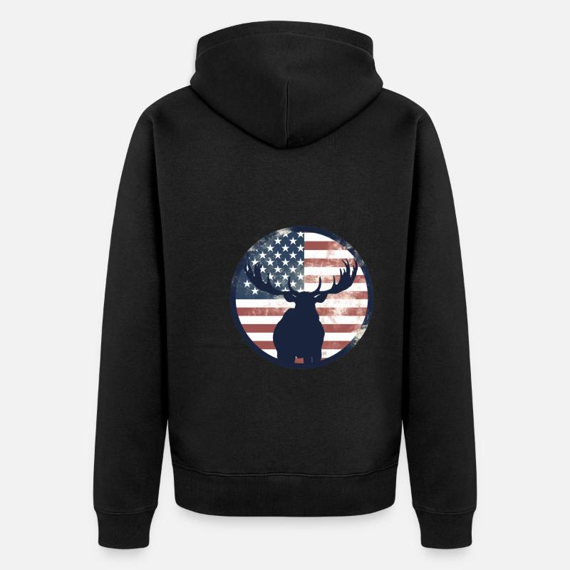 Drapeau américain Orignal - Veste à capuche bio Premium Unisexe - noir