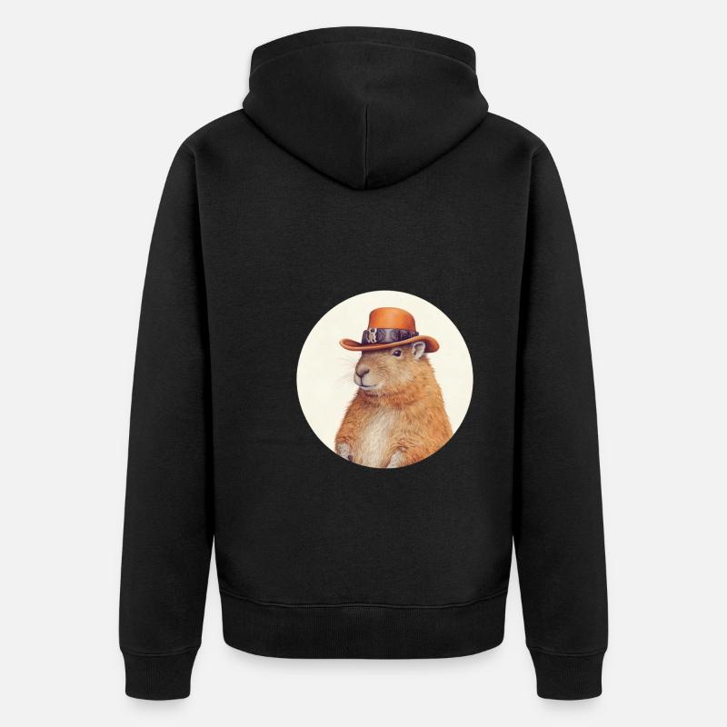 Capybara Cowboy - Veste à capuche bio Premium Unisexe - noir