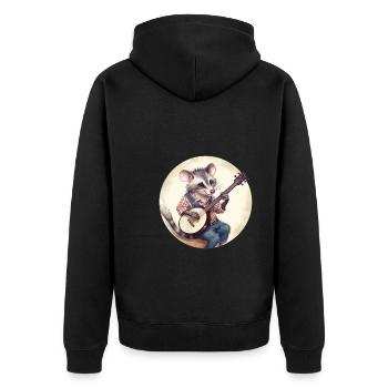 L’opossum joue du banjo - Veste à capuche bio Premium Unisexe - noir - Dos - Nico (187cm)