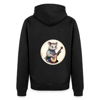 L’opossum joue du banjo - Veste à capuche bio Premium Unisexe - noir - Dos - Nico (187cm)