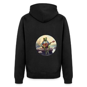 Frog joue du banjo - Veste à capuche bio Premium Unisexe - noir - Dos - Nico (187cm)