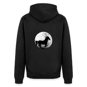 Cheval Pleine Lune Chevaux - Veste à capuche bio Premium Unisexe - noir - Dos - Nico (187cm)