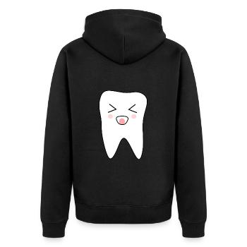 Tooth, Teeth, Dentist - Unisex Premium Organic Zip Hoodie - black - Back - Nico (187cm)