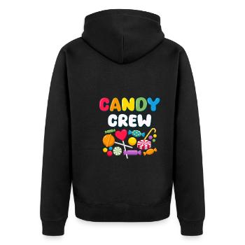Candy Crew Süßigkeiten Bonbon - Unisex Premium Bio Zip Hoodie - Schwarz - Hinten - Nico (187cm)