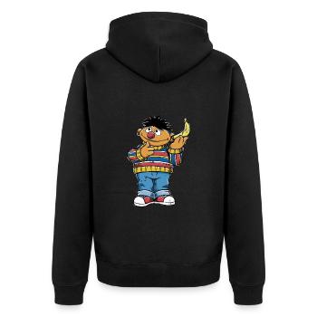 Sesame Street Ernie And Banana Phone - Unisex Premium Organic Zip Hoodie - black - Back - Nico (187cm)