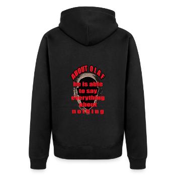 Olaf Scholz Parodie Anglais Scholzisme Politique Gag - Veste à capuche bio Premium Unisexe - noir - Dos - Nico (187cm)