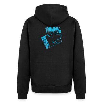 AUSTRALIAN SHEPHERD 100 - Unisex Premium Organic Zip Hoodie - black - Back - Nico (187cm)