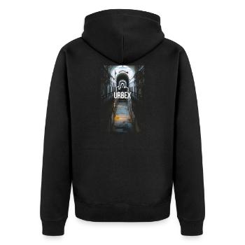Urbex couloir - Veste à capuche bio Premium Unisexe - noir - Dos - Nico (187cm)