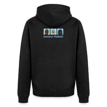 Doodle Friends - Unisex Premium Bio Zip Hoodie - Schwarz - Hinten - Nico (187cm)