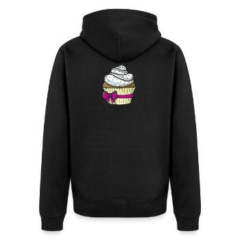 Sweet comic Cupcake - Unisex Premium Bio Zip Hoodie - Schwarz - Hinten - Nico (187cm)