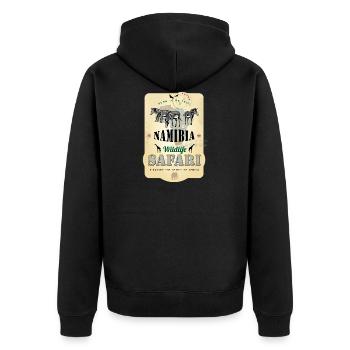 Zebras Wildlife Safari Namibia Africa Africa Lion - Unisex Premium Organic Zip Hoodie - black - Back - Nico (187cm)