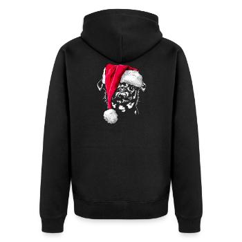 Petit Brabancon with hatches Christmas - Unisex Premium Organic Zip Hoodie - black - Back - Nico (187cm)