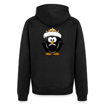 krone crown koenig king castle schloss tower burg2 - Unisex Premium Bio Zip Hoodie - Schwarz - Hinten - Nico (187cm)