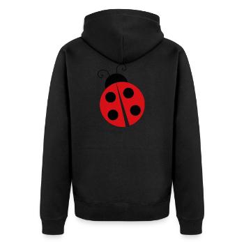 Marienkäfer Ladybug - Unisex Premium Bio Zip Hoodie - Schwarz - Hinten - Nico (187cm)