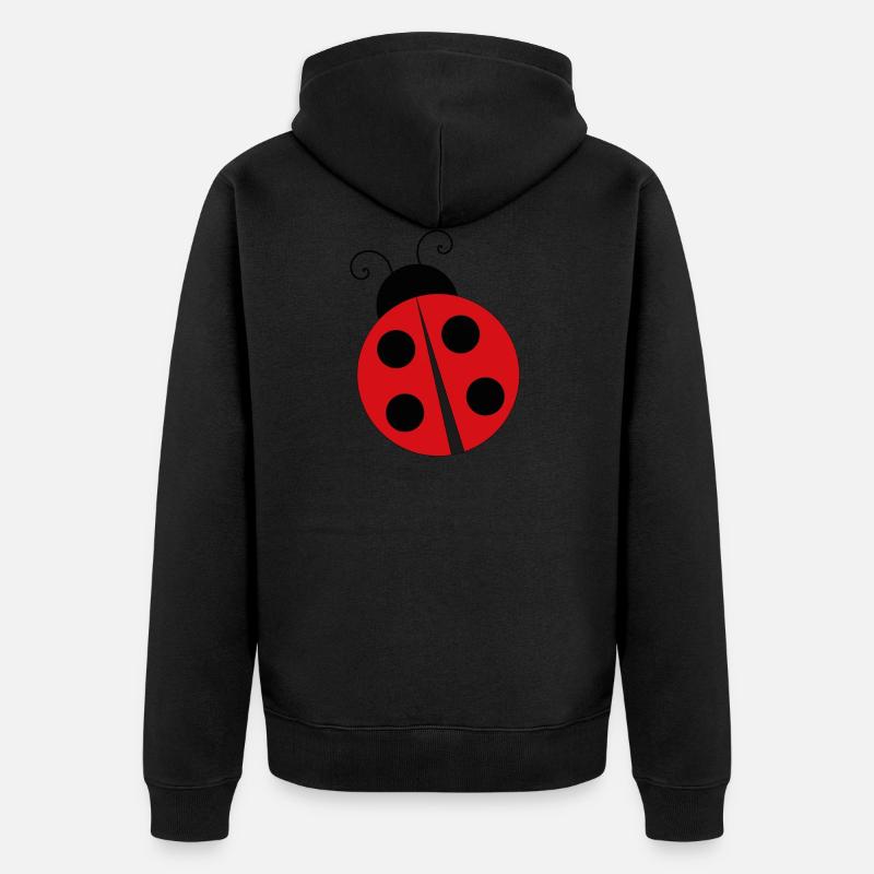Marienkäfer Ladybug - Unisex Premium Bio Zip Hoodie - Schwarz