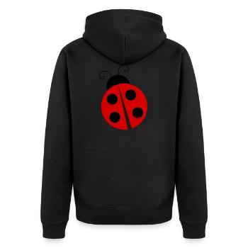 Marienkäfer,Tier,Comic - Unisex Premium Bio Zip Hoodie - Schwarz - Hinten - Nico (187cm)