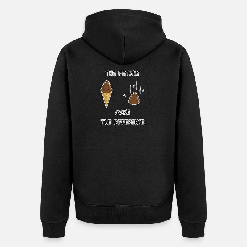 Eis oder kacken? - Unisex Premium Bio Zip Hoodie - Schwarz