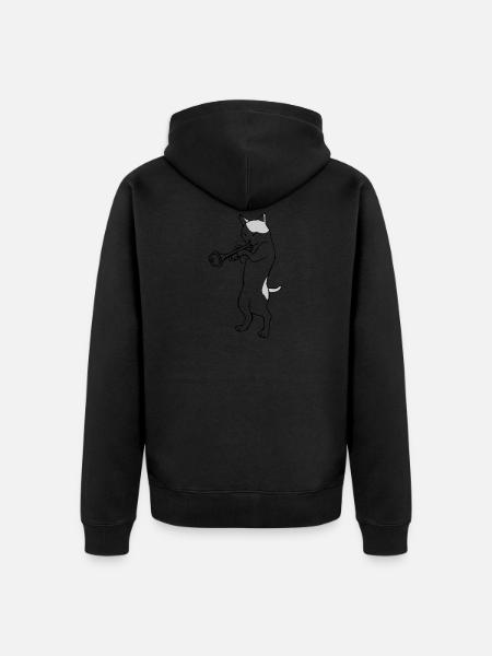 Trumpet Cat - Unisex Premium Organic Zip Hoodie - black
