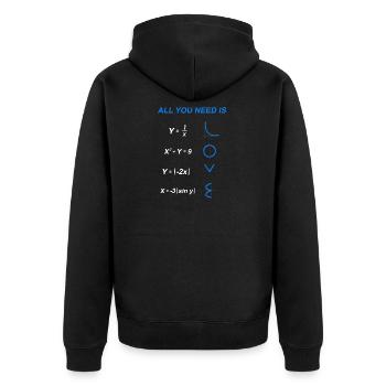 Mathe Love motif design mariage des enseignants cadeau - Veste à capuche bio Premium Unisexe - noir - Dos - Nico (187cm)