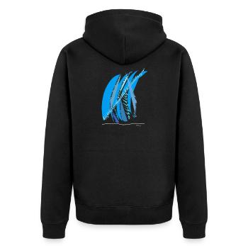 Line color - Unisex Premium Bio Zip Hoodie - Schwarz - Hinten - Nico (187cm)