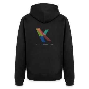 Abstract design graffiti veggie - Unisex Premium Organic Zip Hoodie - black - Back - Nico (187cm)