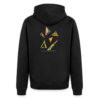 Abstract design pizza pieces to enjoy - Unisex Premium Organic Zip Hoodie - black - Back - Nico (187cm)