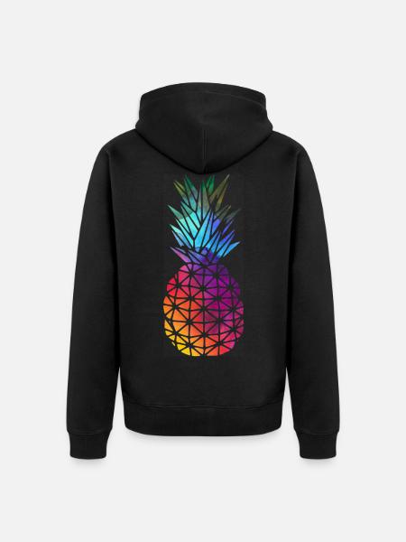 Rainbow pineapple - Unisex Premium Organic Zip Hoodie - black