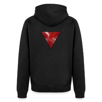 Abstract Pyramid in Red - Unisex Premium Organic Zip Hoodie - black - Back - Nico (187cm)