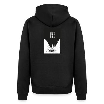 Downtown-tshirt - Unisex Premium Organic Zip Hoodie - black - Back - Nico (187cm)
