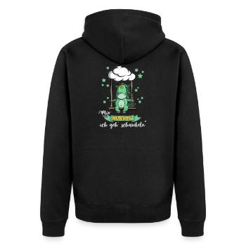 Unicorn - I'll rock you - Unisex Premium Organic Zip Hoodie - black - Back - Nico (187cm)