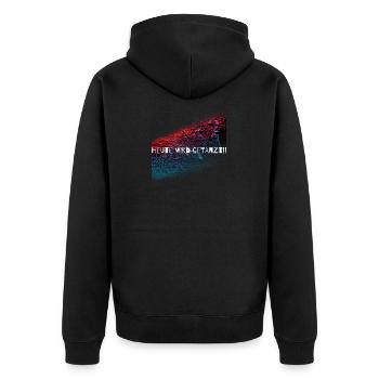 Heute wird getanzt,Discothek,tanzen,Geschenk - Unisex Premium Bio Zip Hoodie - Schwarz - Hinten - Nico (187cm)