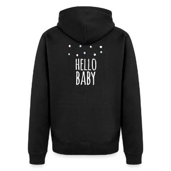 idée de cadeau naissance bébé enfant né naissance - Veste à capuche bio Premium Unisexe - noir - Dos - Nico (187cm)
