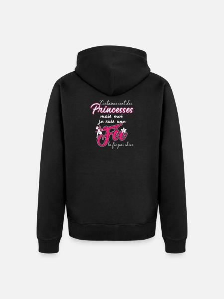 Maglietta Princesses - la fata non caga - Felpa con cappuccio ecologica premium unisex - nero
