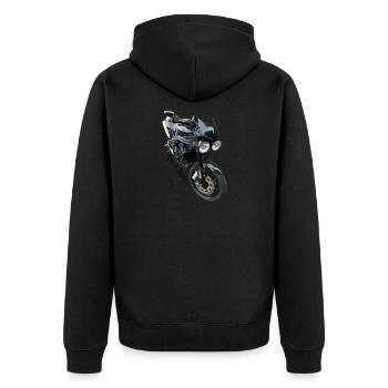 Triple vitesse - Veste à capuche bio Premium Unisexe - noir - Dos - Nico (187cm)