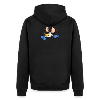 Skateboard accident egg - Unisex Premium Organic Zip Hoodie - black - Back - Nico (187cm)
