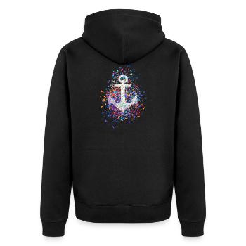 Ancre Icône Couleur Éclaboussures de couleur Éclaboussures - Veste à capuche bio Premium Unisexe - noir - Dos - Nico (187cm)