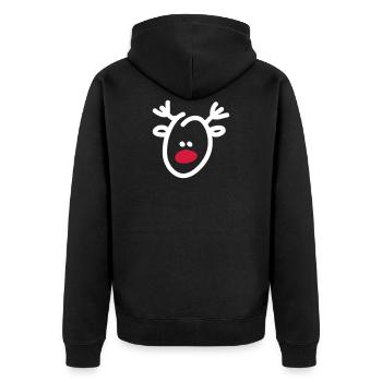 rudi - Unisex Premium Organic Zip Hoodie - black - Back - Nico (187cm)